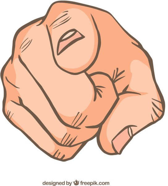 Рука показывает на тебя