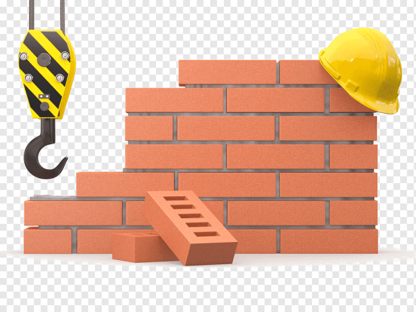 Строитель на кирпичном фоне