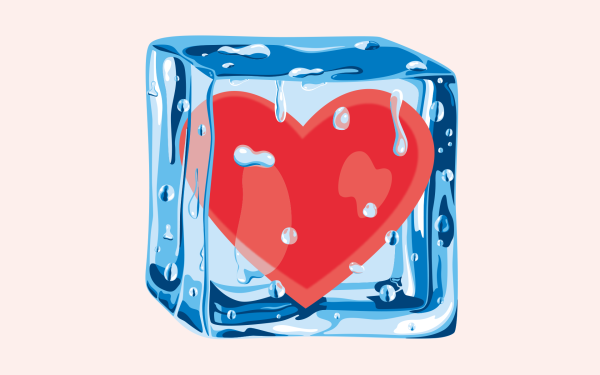 Сердце во льду без фона