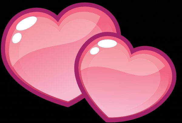 Два розовых сердца