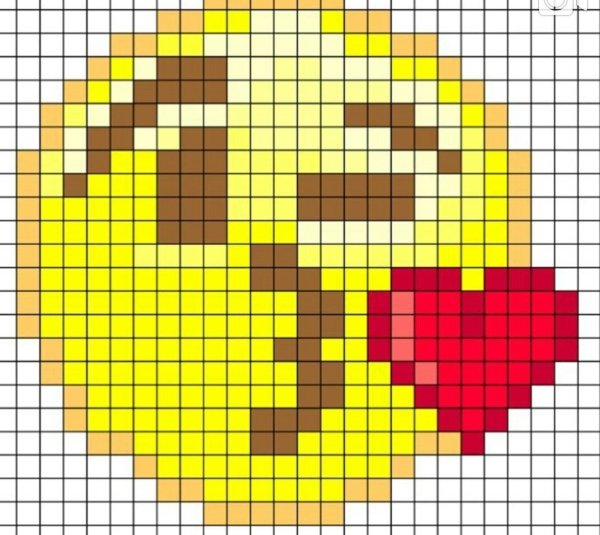 Рисование по клеткам смайлики