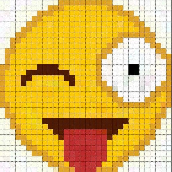 Рисунки по клеточкам смайлики