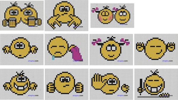 Вышивка крестиком смайлики