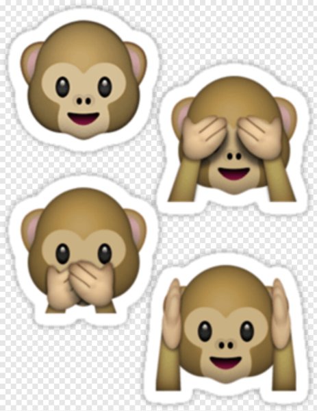 Смайлик обезьянка с закрытыми глазами