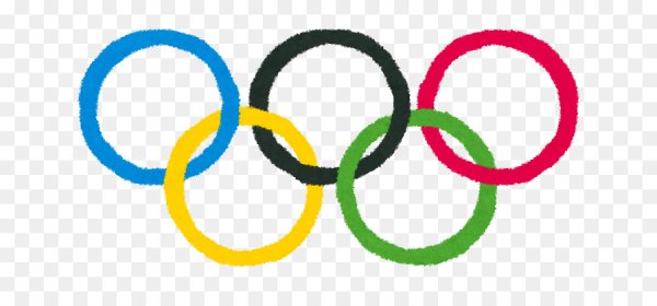 Кольца Олимпийских игр на прозрачном фоне