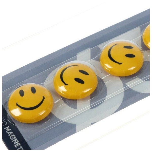 Магниты для досок смайлики 30 мм 5 штук Globus желтые