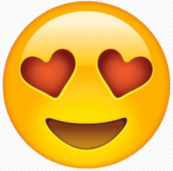 Смайлик кот с сердечками в глазах