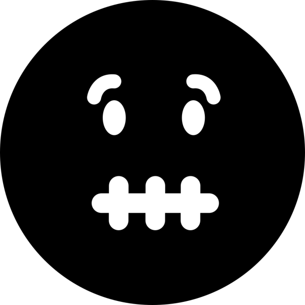 Смайлик с зашитым ртом