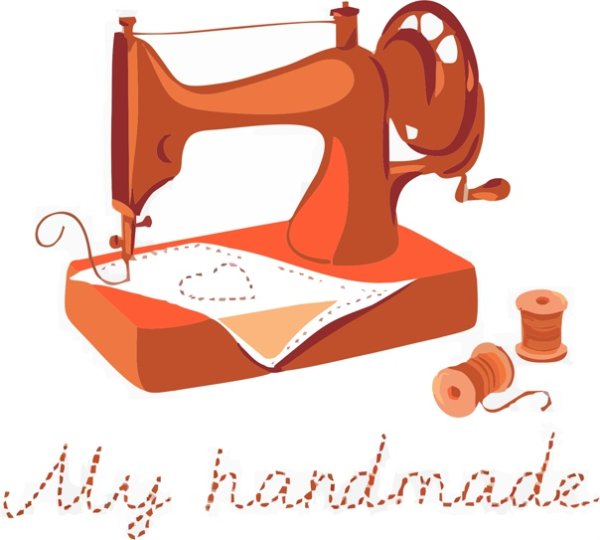 Швея на белом фоне