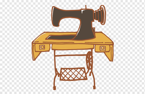 Швейная машинка на прозрачном фоне