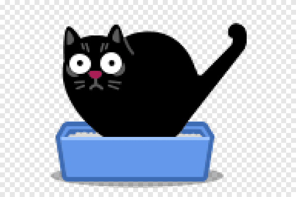 Мультяшный кот в лотке