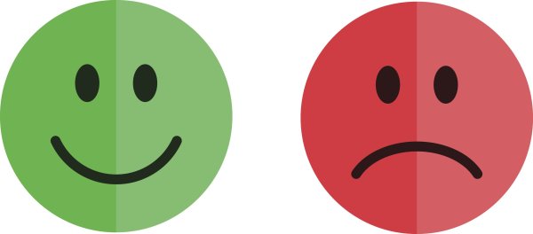 Красный смайлик грустный