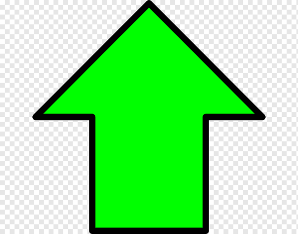 Зеленая стрелка на прозрачном фоне