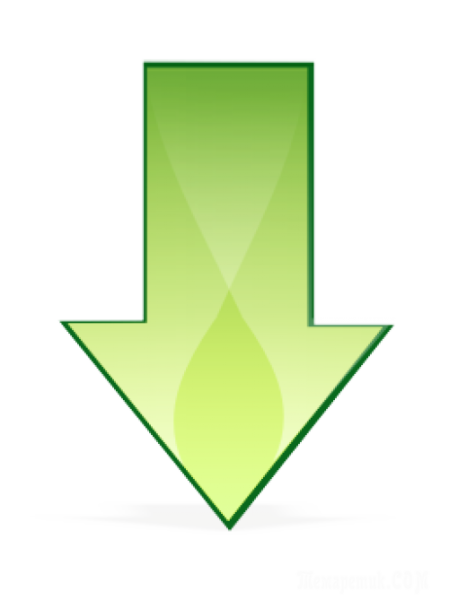 Объемная стрелка вверх зеленая