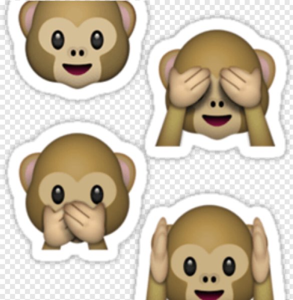 Смайлик обезьянка с закрытыми глазами