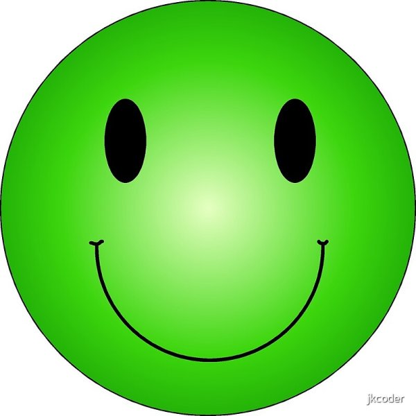 Зеленый Смайл на прозрачном фоне