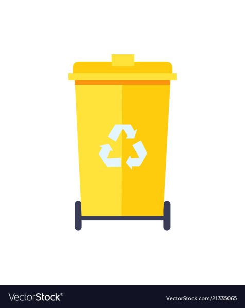 Желтый бак для сортировки мусора