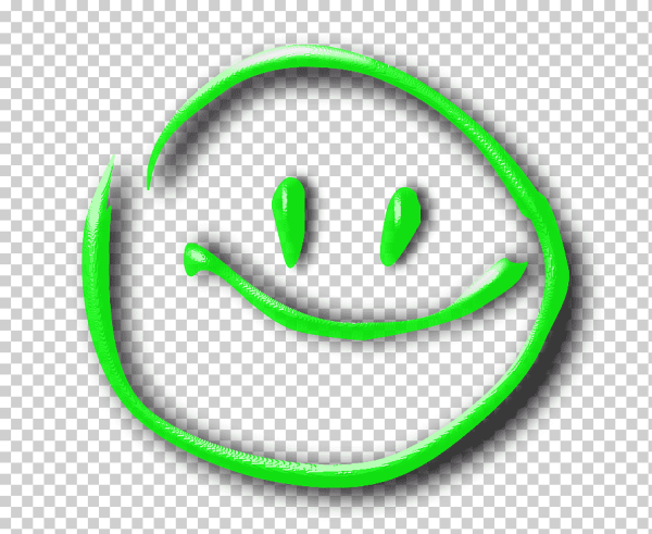 Зеленый улыбающийся смайлик