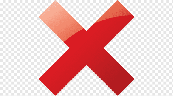 Красный крестик без фона