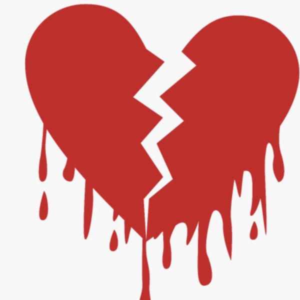 Разбитое сердце на белом фоне