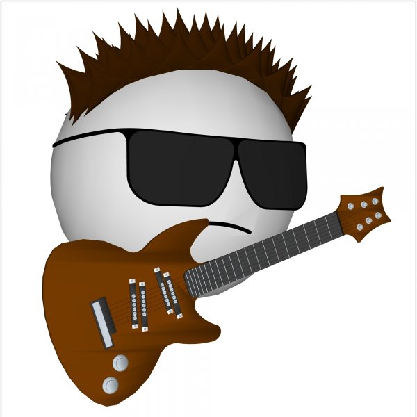 Смайлик играющий на гитаре
