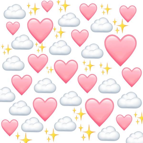 Милые сердечки на прозрачном фоне