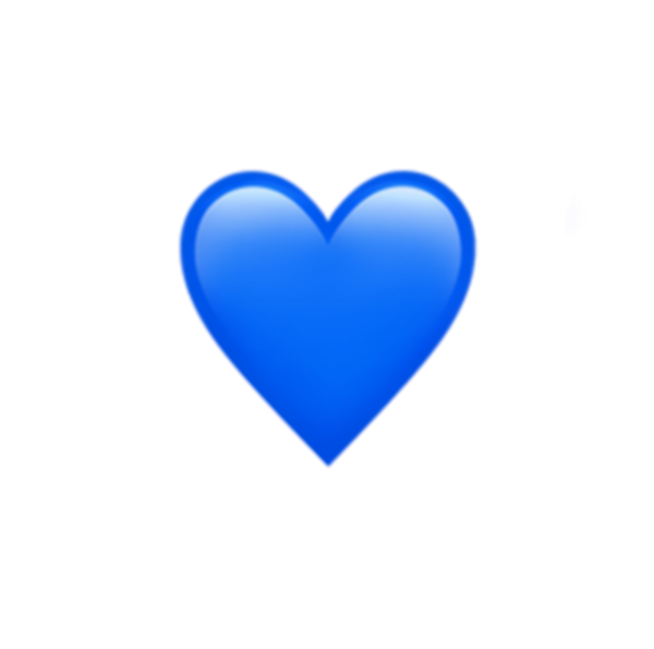 Синее сердце на белом фоне