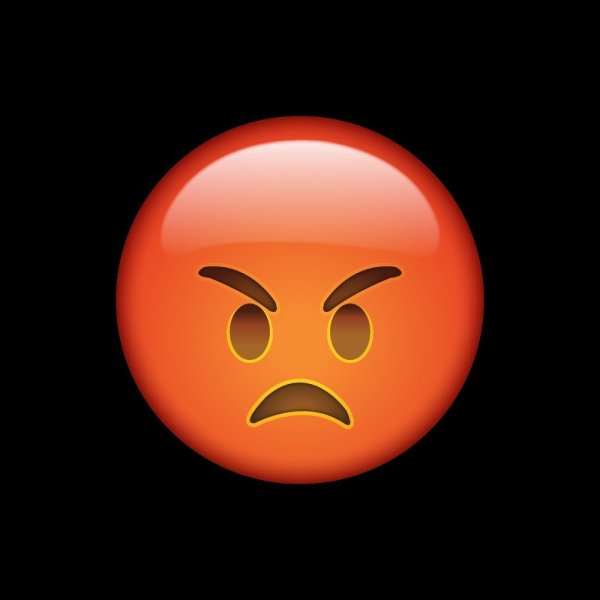 Злой смайлик на черном фоне