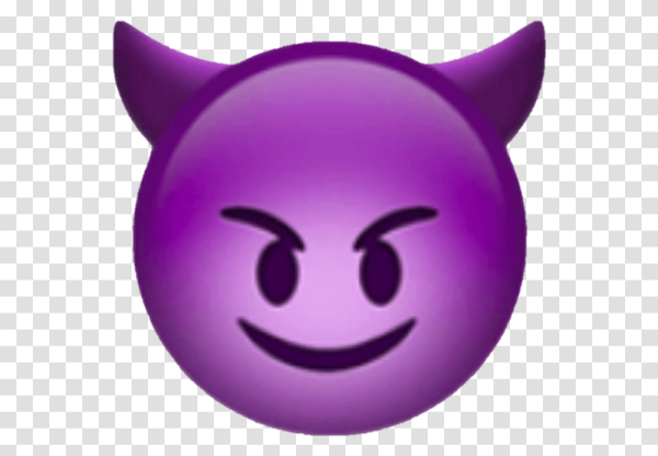 Злой смайлик фиолетовый