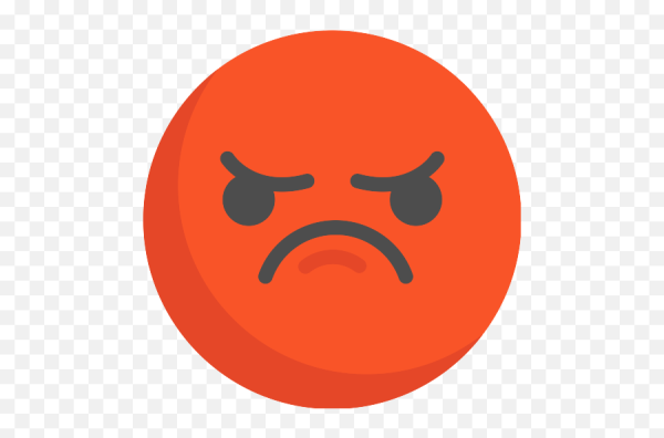 Красный смайлик злой