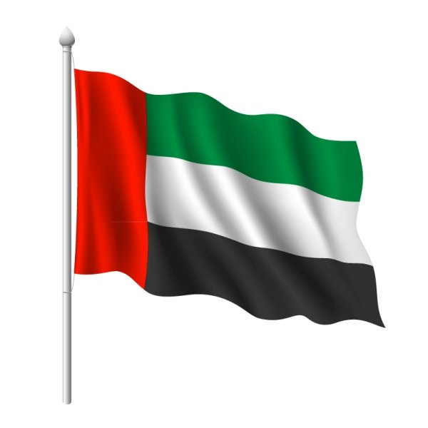 Флаг ОАЭ на прозрачном фоне