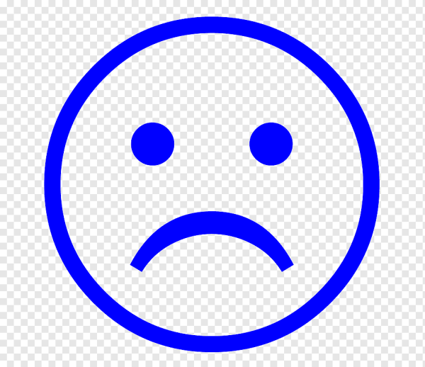 Грустный смайлик на прозрачном фоне