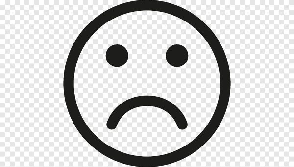 Грустный смайлик черно белый