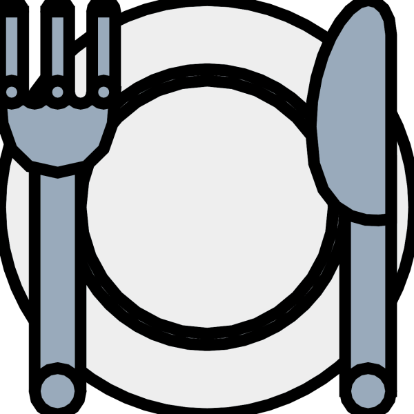 Эмодзи тарелка вилка