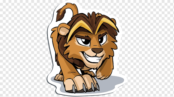 Лев милый стикер