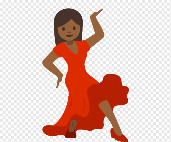 Смайлик женщина в Красном платье