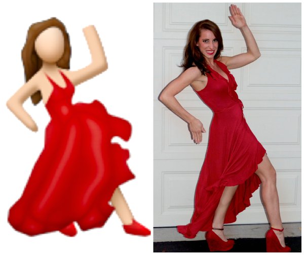 Смайлик девушка в Красном платье