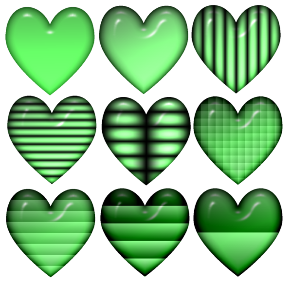 Сердечки (зеленые)