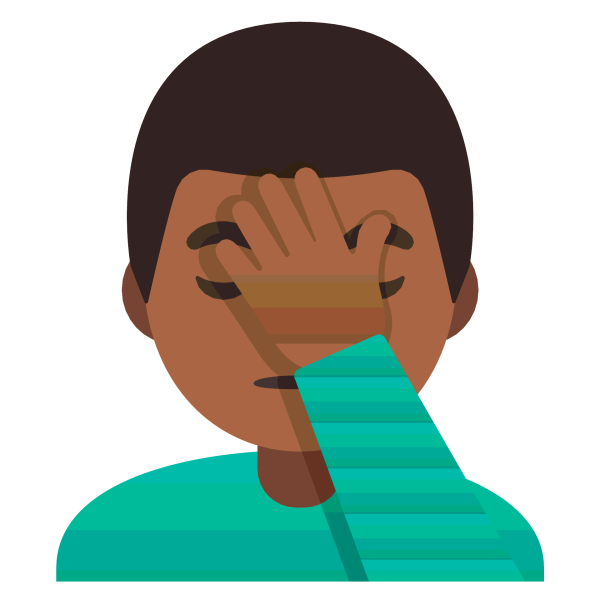 Смайлик рука на лбу