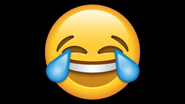 Смеющийся Смайл на черном фоне