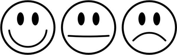 Нейтральный смайлик черно белый