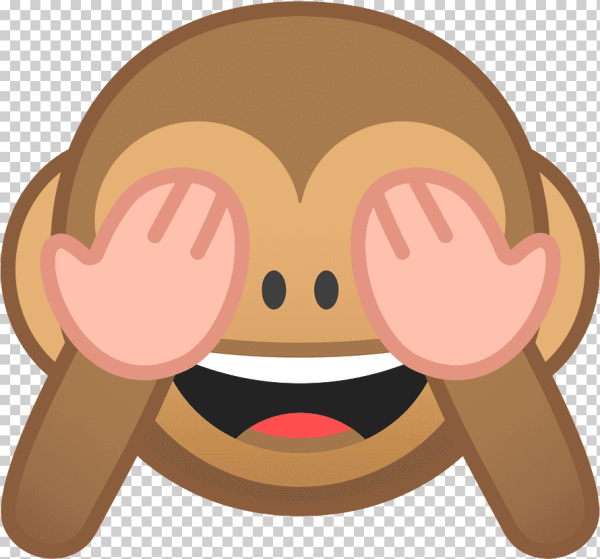 Смайл обезьянка с закрытыми глазами