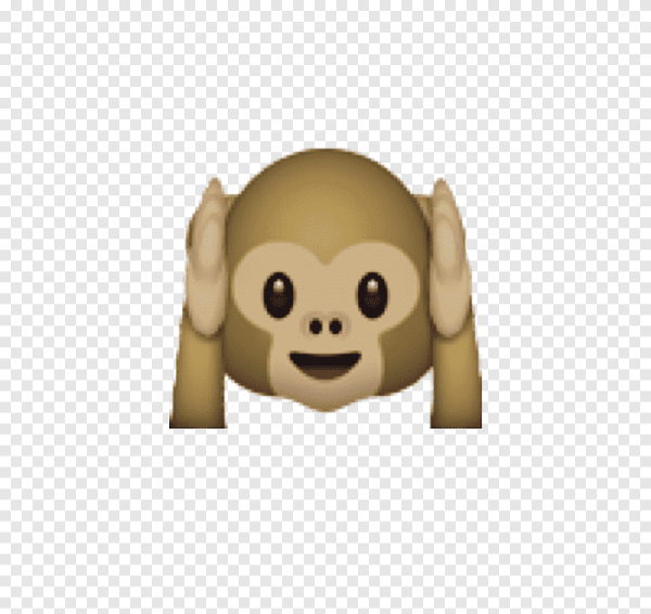 Смайлик обезьянка с закрытыми глазами