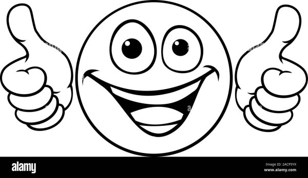 Черно белый смайлик с большим пальцем