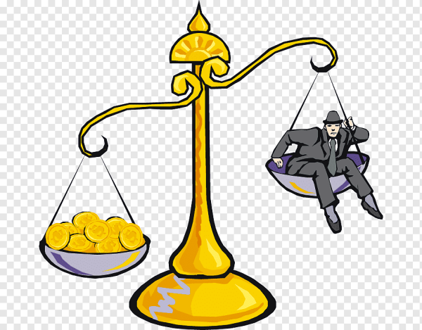 Весы правосудия с деньгами