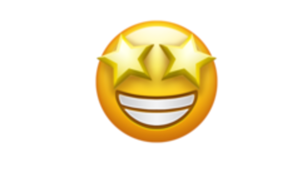 Смайл со звездами в глазах