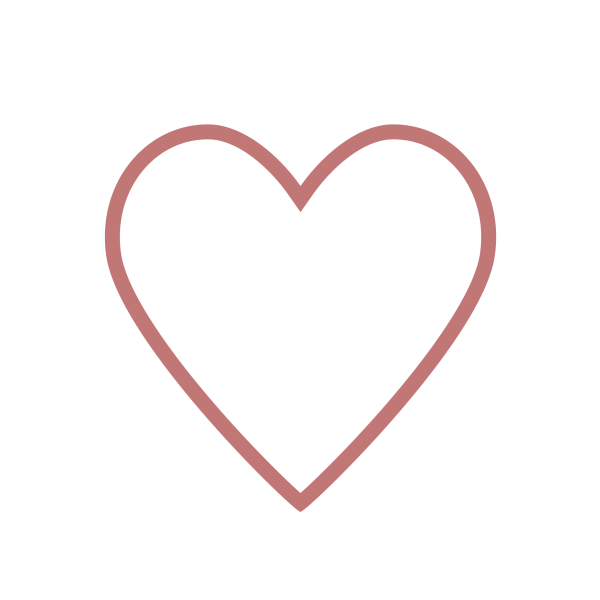 Контур сердечко на белом фоне