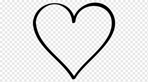 Сердце контур черный