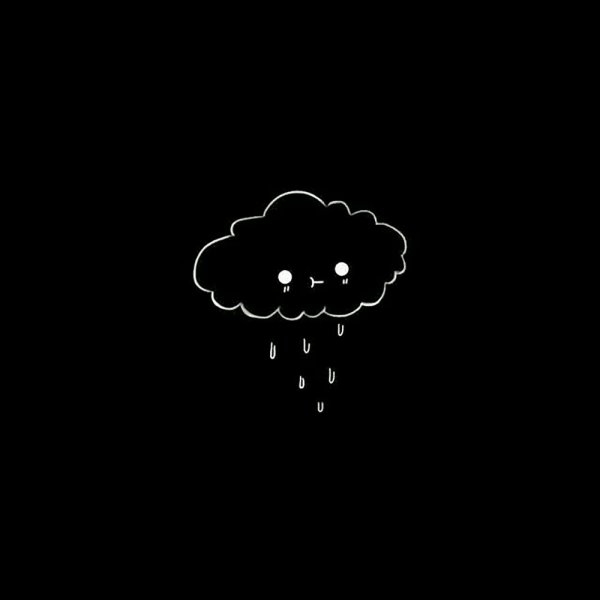 Грустное облачко на чёрном фоне