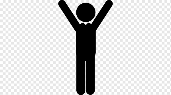 Человек с поднятой рукой иконка